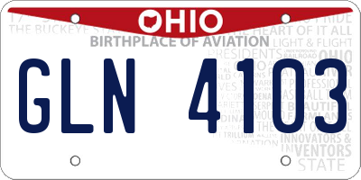 OH license plate GLN4103