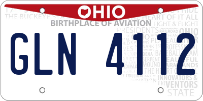 OH license plate GLN4112