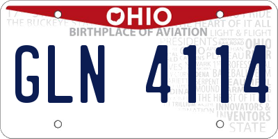OH license plate GLN4114