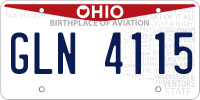 OH license plate GLN4115