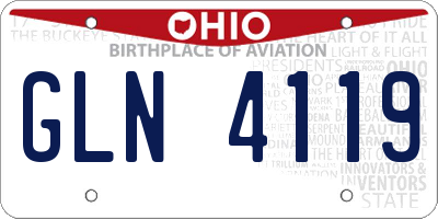 OH license plate GLN4119