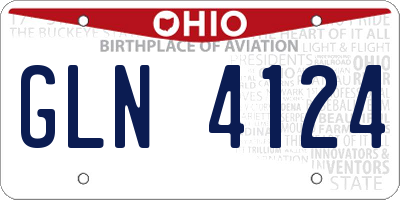 OH license plate GLN4124