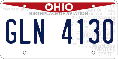 OH license plate GLN4130