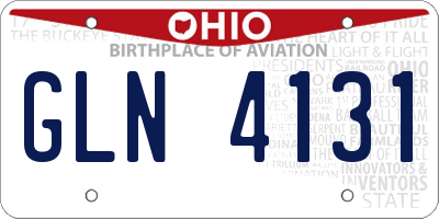 OH license plate GLN4131