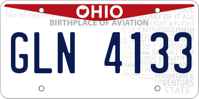 OH license plate GLN4133