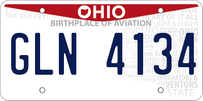 OH license plate GLN4134
