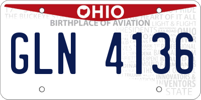 OH license plate GLN4136