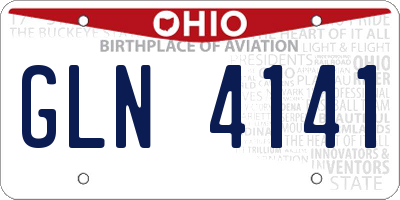 OH license plate GLN4141