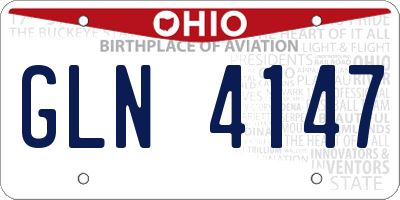 OH license plate GLN4147