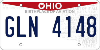 OH license plate GLN4148