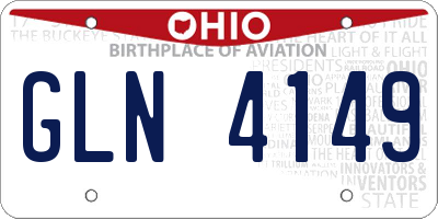 OH license plate GLN4149
