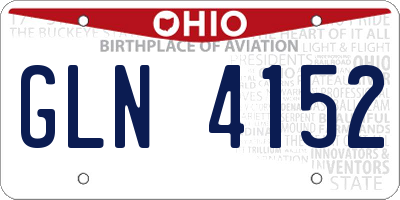 OH license plate GLN4152