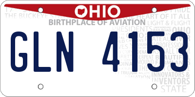 OH license plate GLN4153