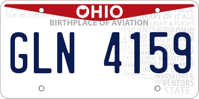 OH license plate GLN4159