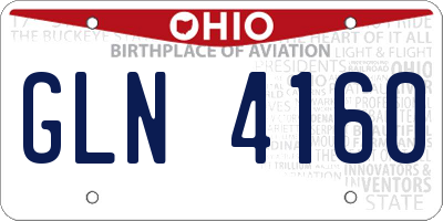 OH license plate GLN4160