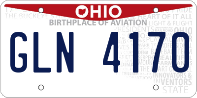 OH license plate GLN4170