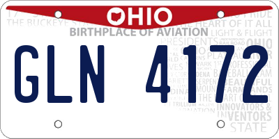 OH license plate GLN4172