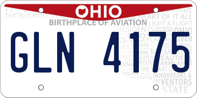 OH license plate GLN4175