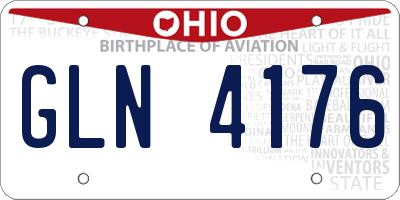 OH license plate GLN4176