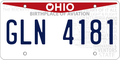 OH license plate GLN4181