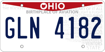 OH license plate GLN4182
