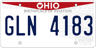 OH license plate GLN4183