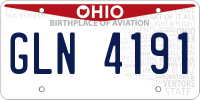 OH license plate GLN4191