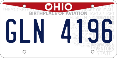 OH license plate GLN4196