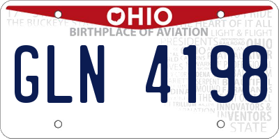 OH license plate GLN4198