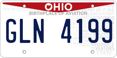 OH license plate GLN4199