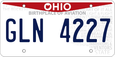 OH license plate GLN4227