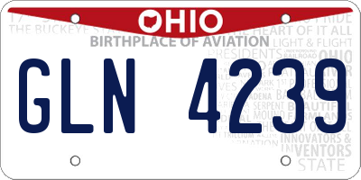 OH license plate GLN4239