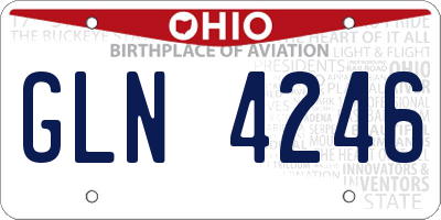 OH license plate GLN4246