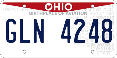 OH license plate GLN4248