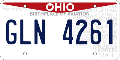 OH license plate GLN4261