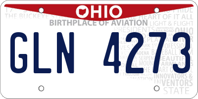 OH license plate GLN4273