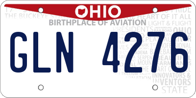 OH license plate GLN4276