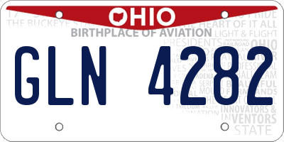 OH license plate GLN4282