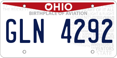 OH license plate GLN4292