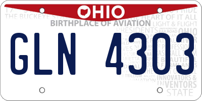 OH license plate GLN4303