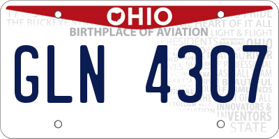 OH license plate GLN4307