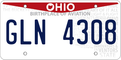OH license plate GLN4308