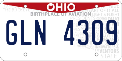 OH license plate GLN4309
