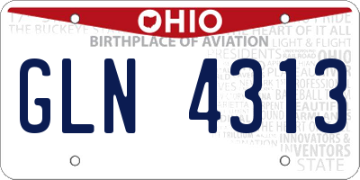OH license plate GLN4313