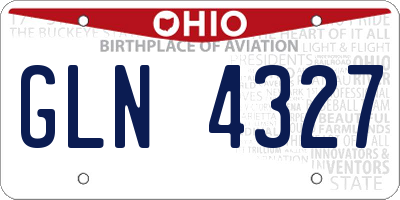 OH license plate GLN4327