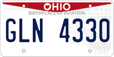 OH license plate GLN4330