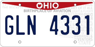 OH license plate GLN4331