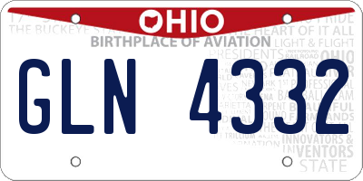 OH license plate GLN4332