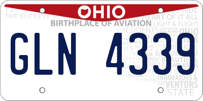 OH license plate GLN4339