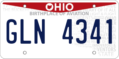 OH license plate GLN4341